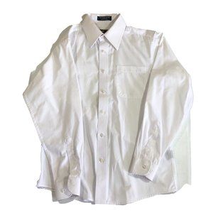 Men's King Edward Dress Shirt  White Size 8